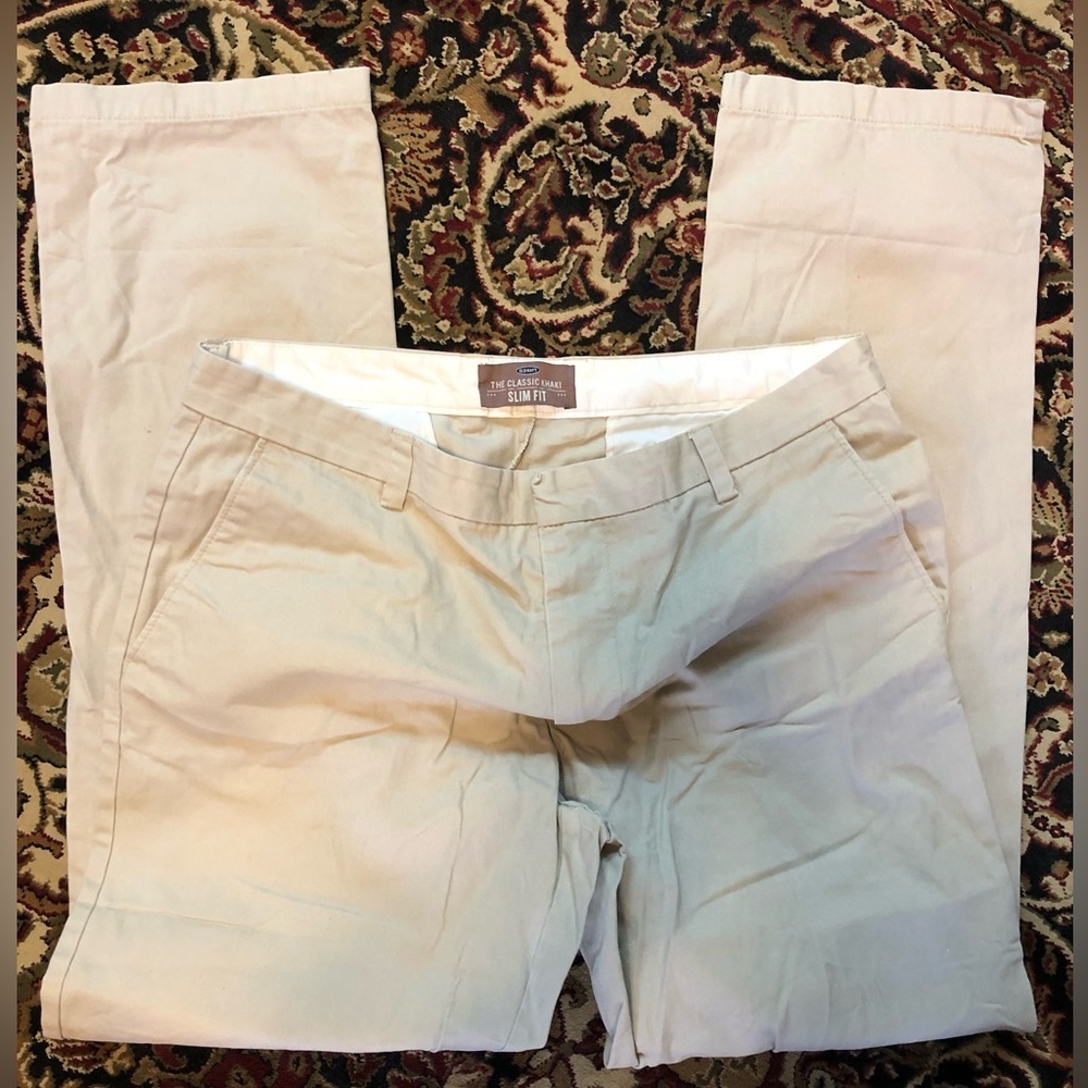 Men Old Navy clasic khaki chino 36 34 trousers pants slim fit